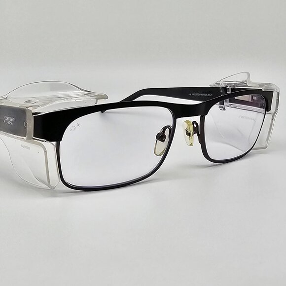 Hudson Optical DG-100 Black PSS-45 Safety Eyeglasses Frame w/ Side Shields 54mm - Picture 6 of 14